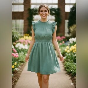 J.Crew Flutter Sleeve Dress | Romantic Core • Garden Party • Feminine Chic | L